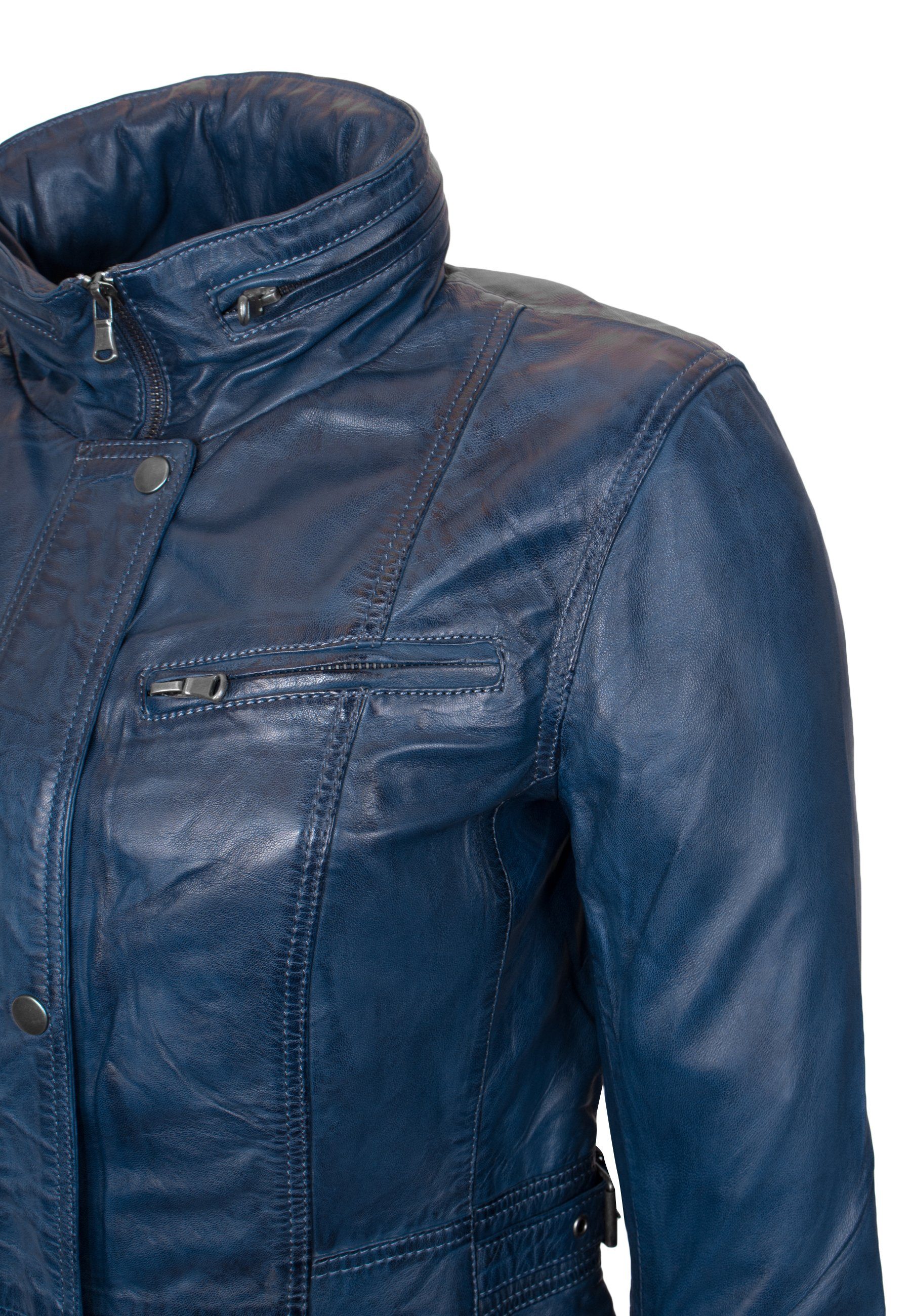 Lolus Lederjacke Angel Lange Damen Lederjacke aus weichem Lammnappa Leder