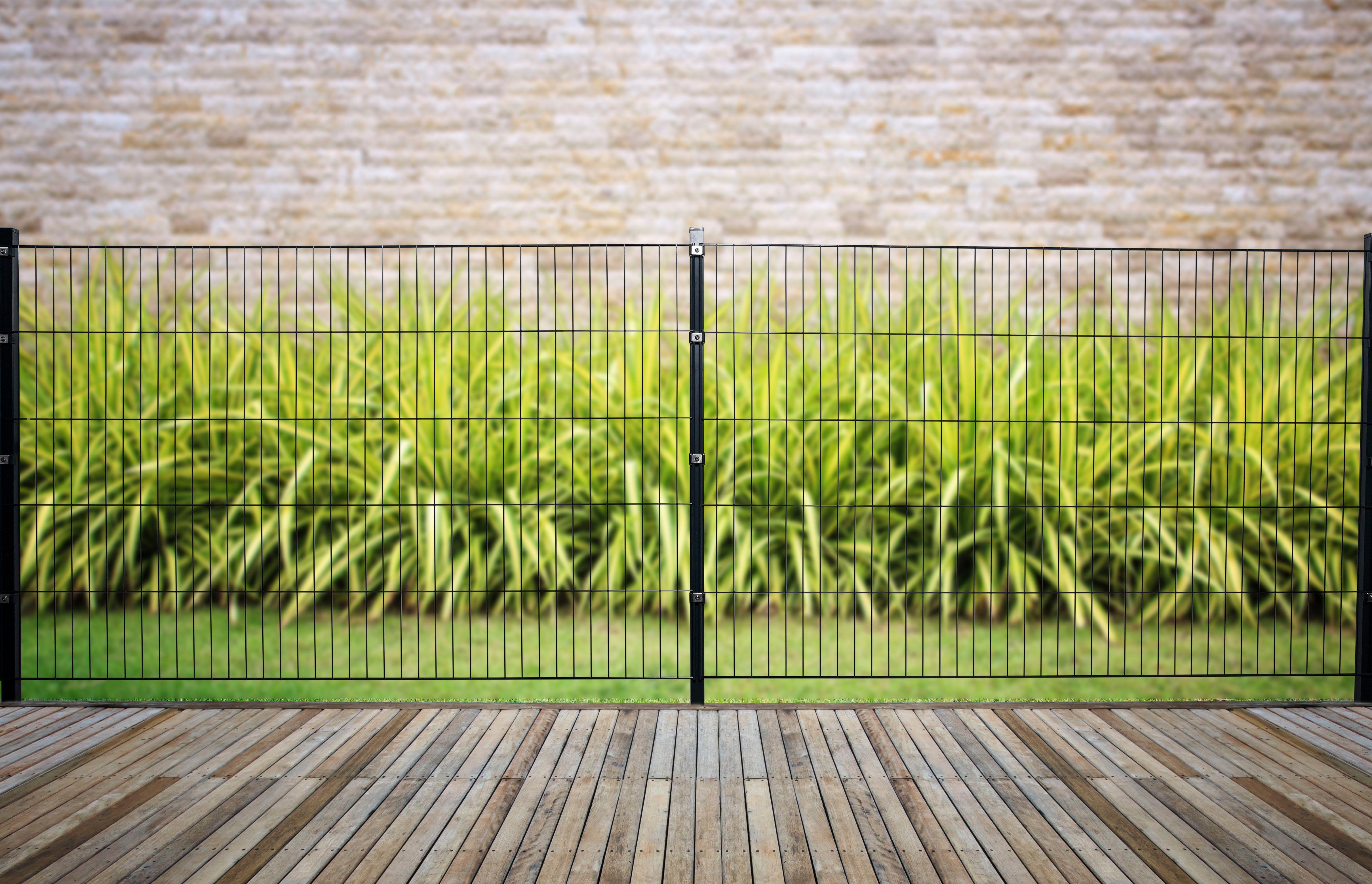 GARDEN 'N' MORE Doppelstabmattenzaun Standard, (31-St), 15 Elemente für 30 m, LxH: 200 x 163 cm, mit 16 Pfosten