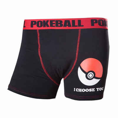 POKÉMON Boxershorts Pokémon Boxer Shorts Herren und Jungen Unterhosen Poke Ball Schwarz S M L XL