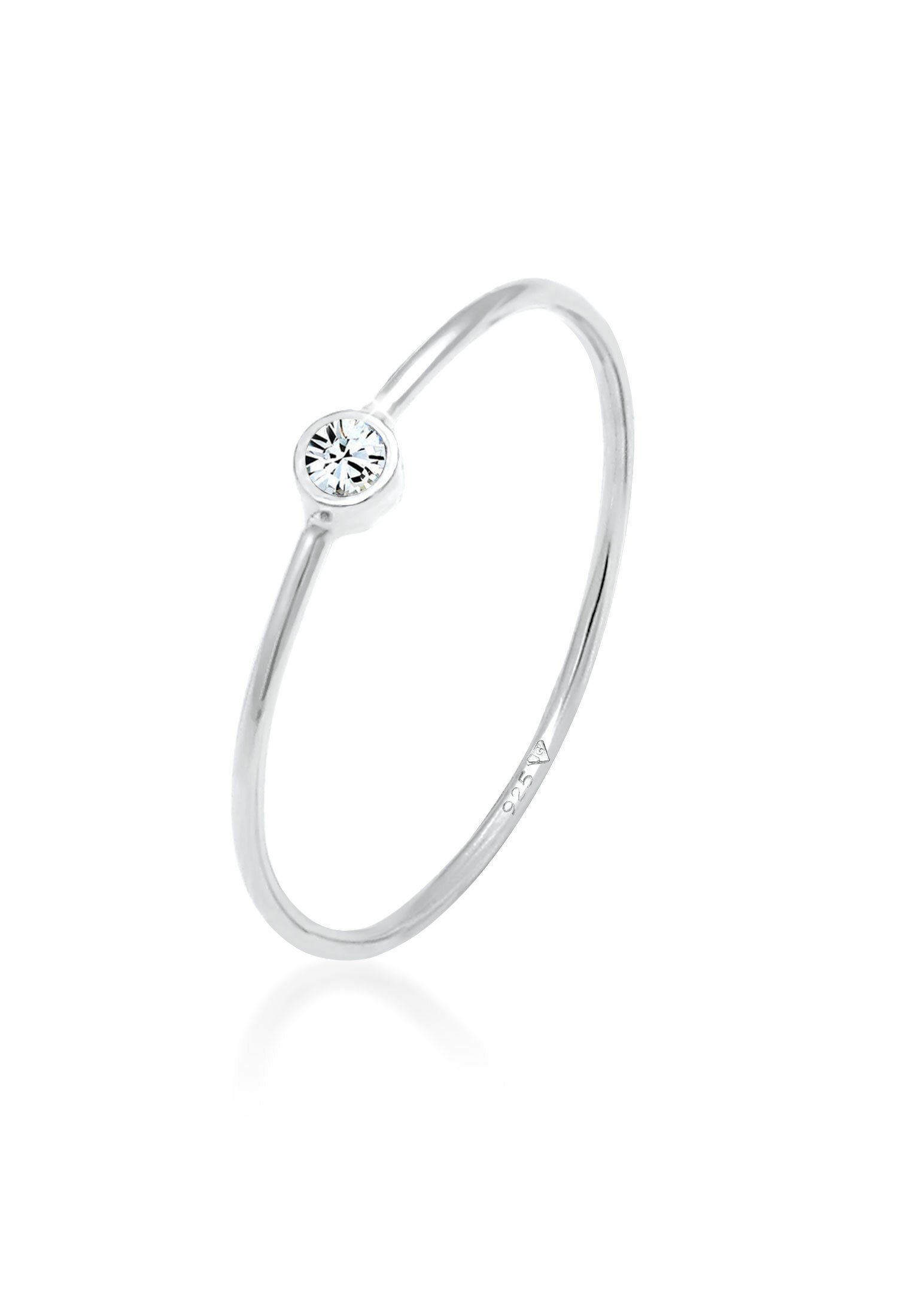 Elli Fingerring Solitär Stapelring 925 Silber, mit Kristallen von Swarovski günstig online kaufen