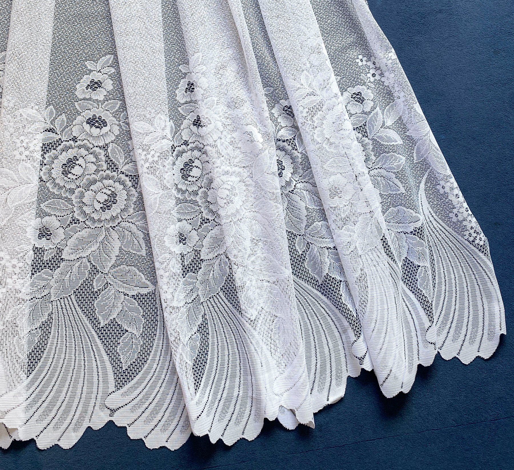 Weckbrodt Bogenstore Savannah (1 St), Kräuselband, halbtransparent, Jacquard, Jacquard, Bogenstore, halbtransparent, Bordüre, Kante, floral, Store