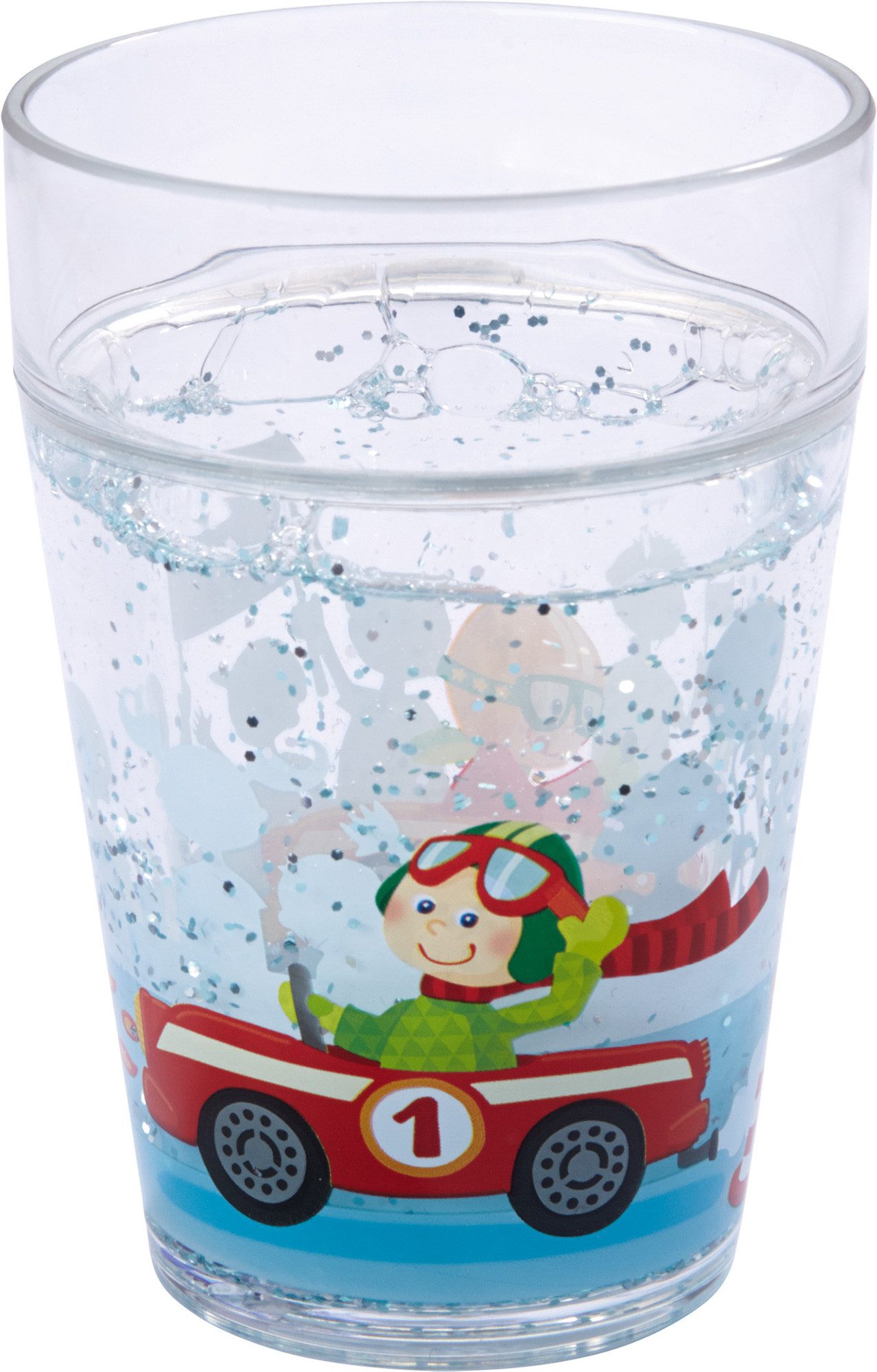 Haba Becher HABA Glitzerbecher Flotte Flitzer Doppelwandig Blau, 1-tlg.