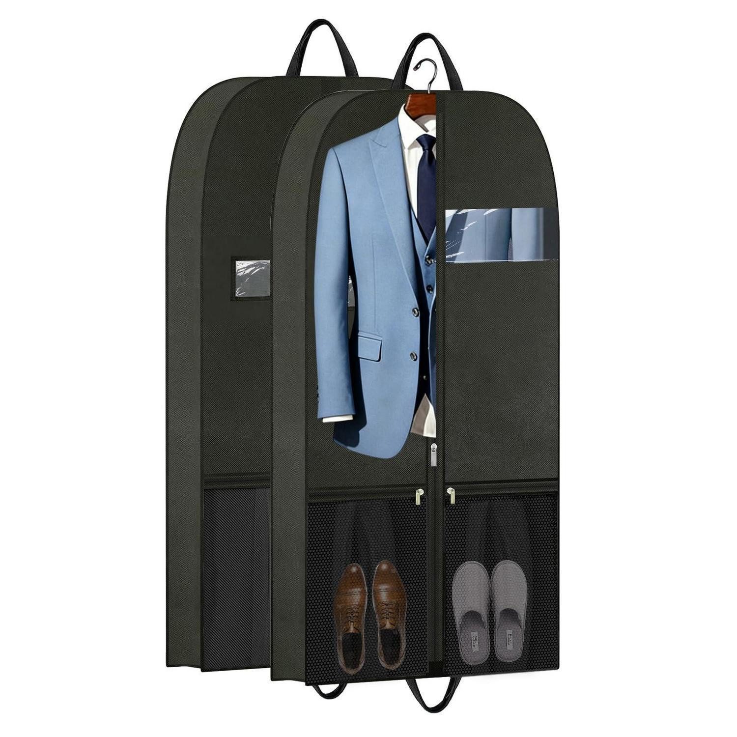 LuxusKollektion Kleidersack Kleiderhülle 109x60cm schwarz für Anzüge (2 St)