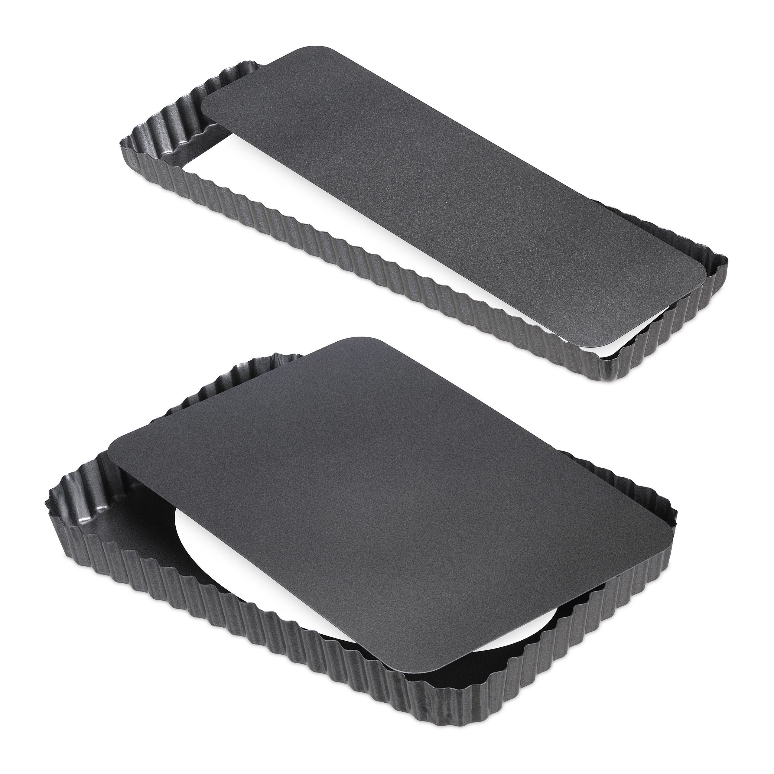 relaxdays Tarteform mit Hebeboden 2er Set, (2-tlg)