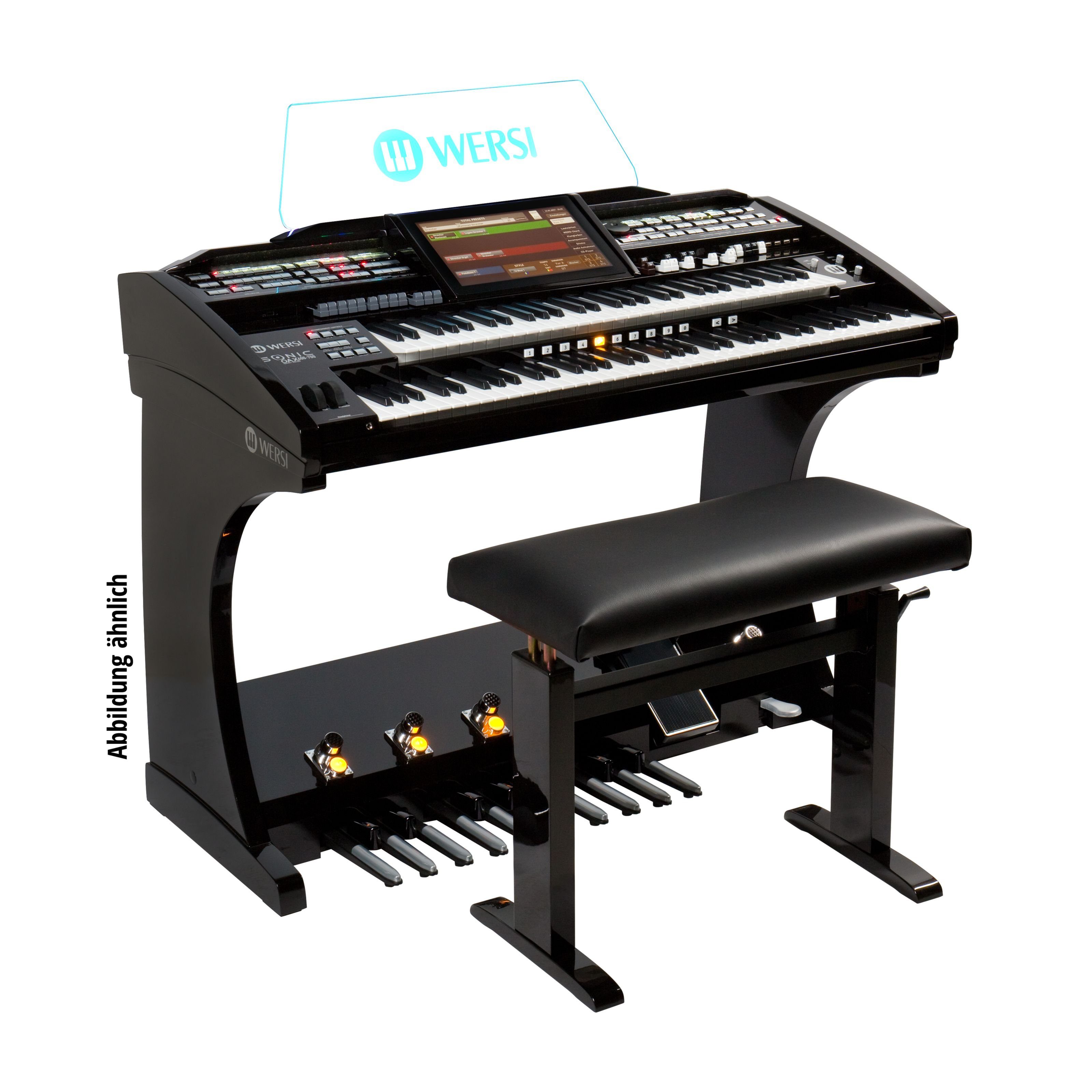 Wersi Orgel (SONIC OAX600LS Elektronische Orgel, Schwarz Metallic, inklusive Lautsprecher und Sitzbank), SONIC OAX600LS, Elektronische Orgel, Schwarz Metallic