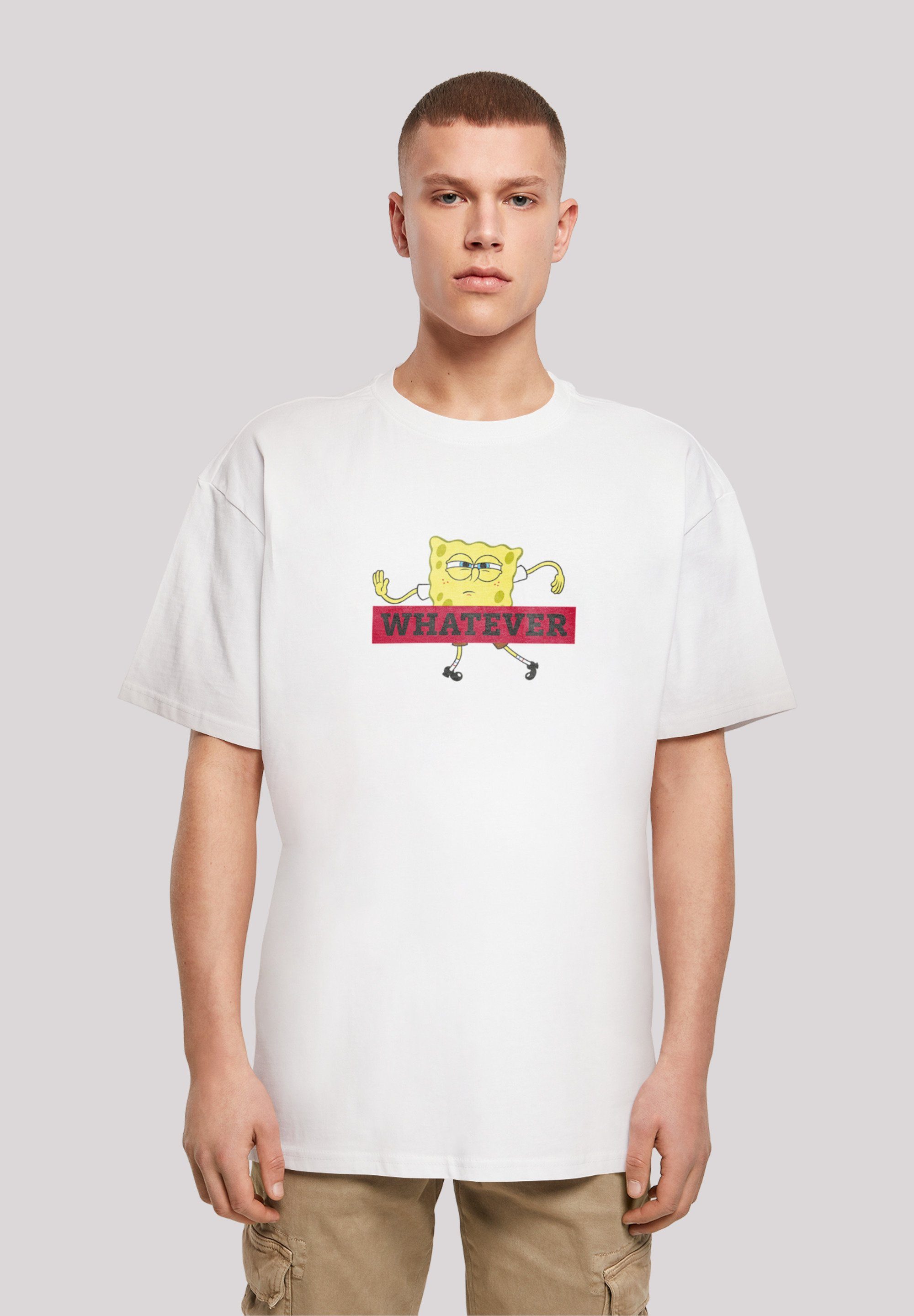 F4NT4STIC T-Shirt Spongebob Schwammkopf WHATEVER Print weiß