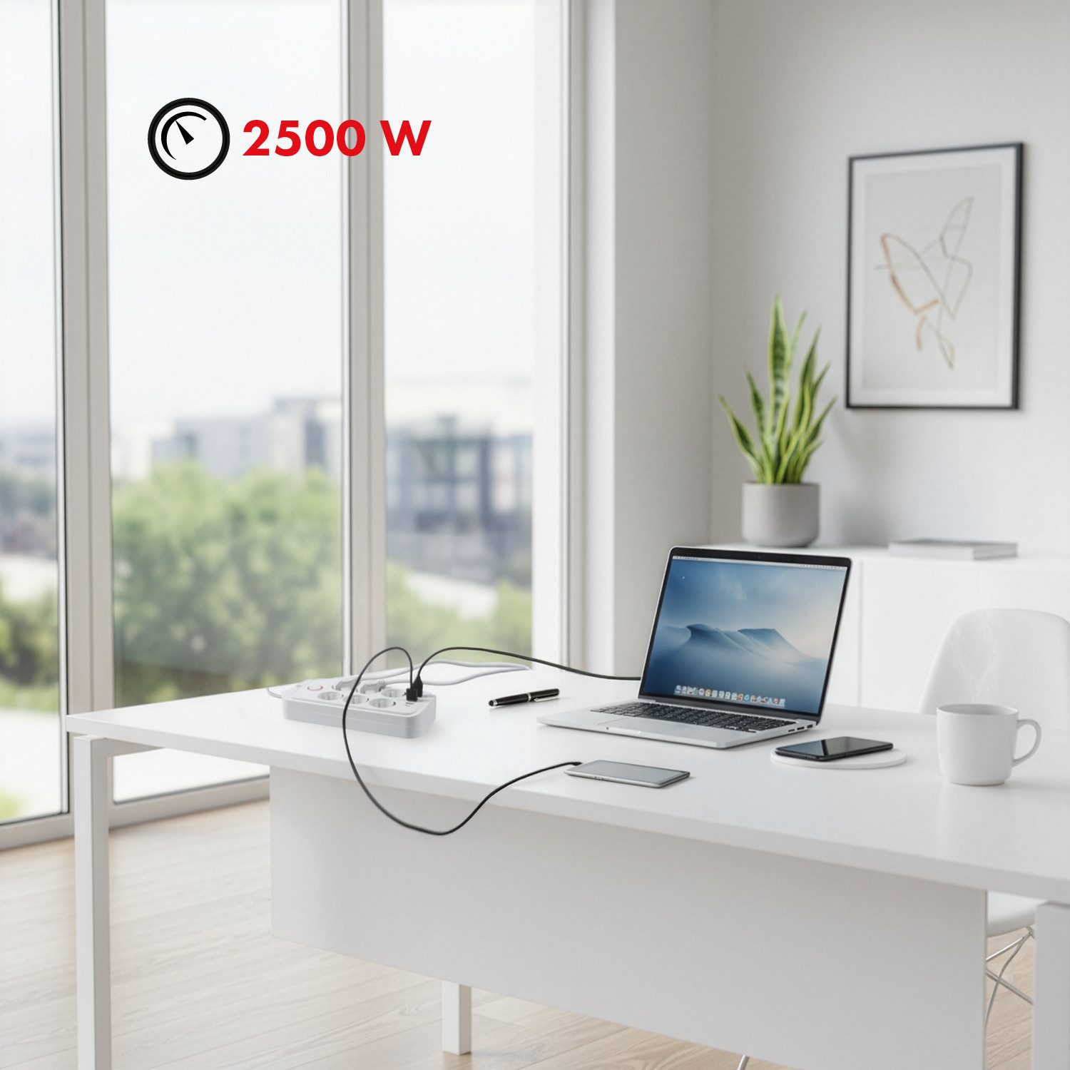 Maclean Steckdosenleiste 6 Steckdosen 2500W 4xUSB Mehrfachsteckdose 6-fach (Ein-/Ausschalter, Kabellänge 3 m), 110-240V AC 50/60Hz, 2,1A max 2500W – Bild 5 von 5
