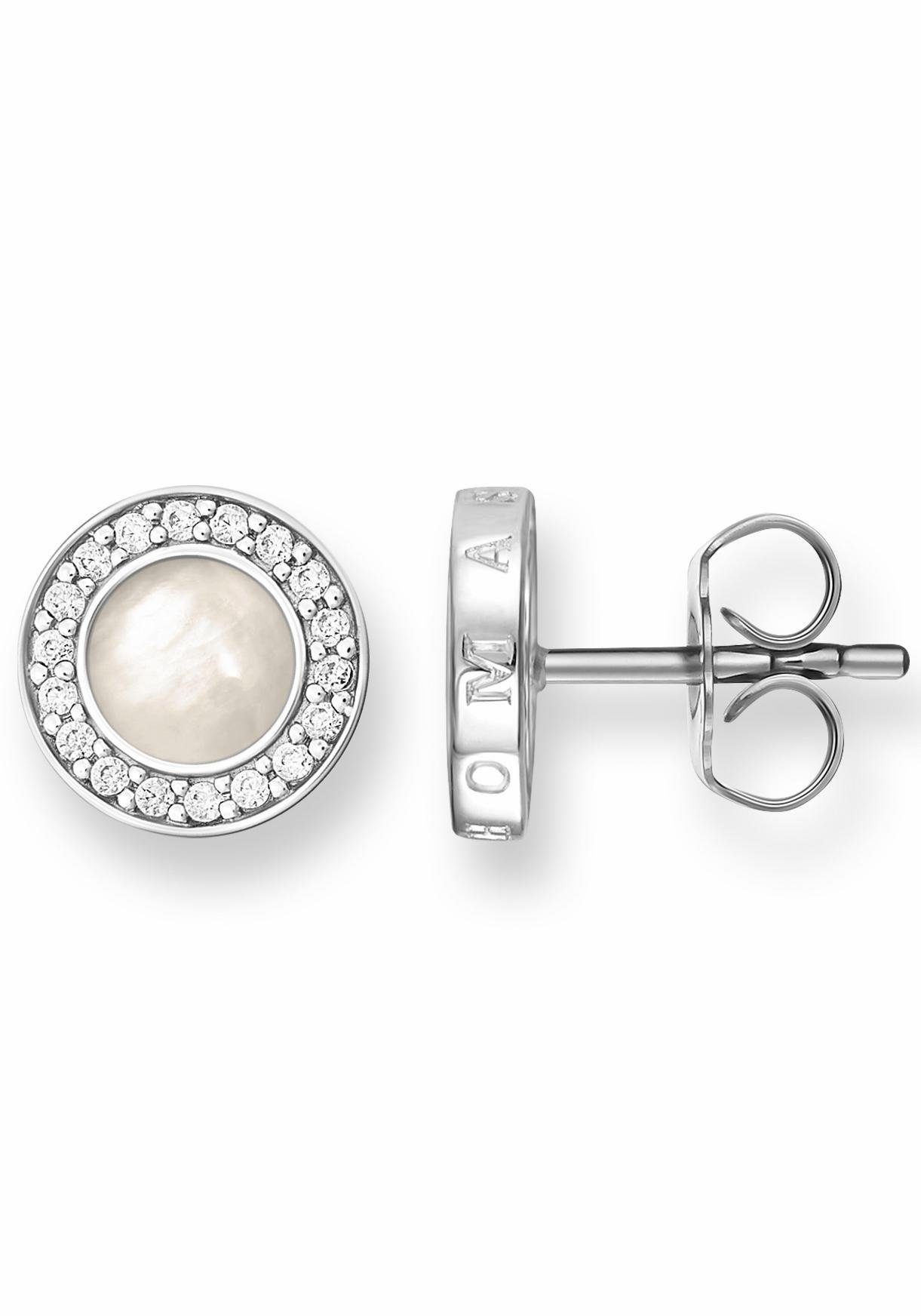 THOMAS SABO Paar Ohrstecker Classic Pavé Weiß, mit Perlmutt und Zirkonia