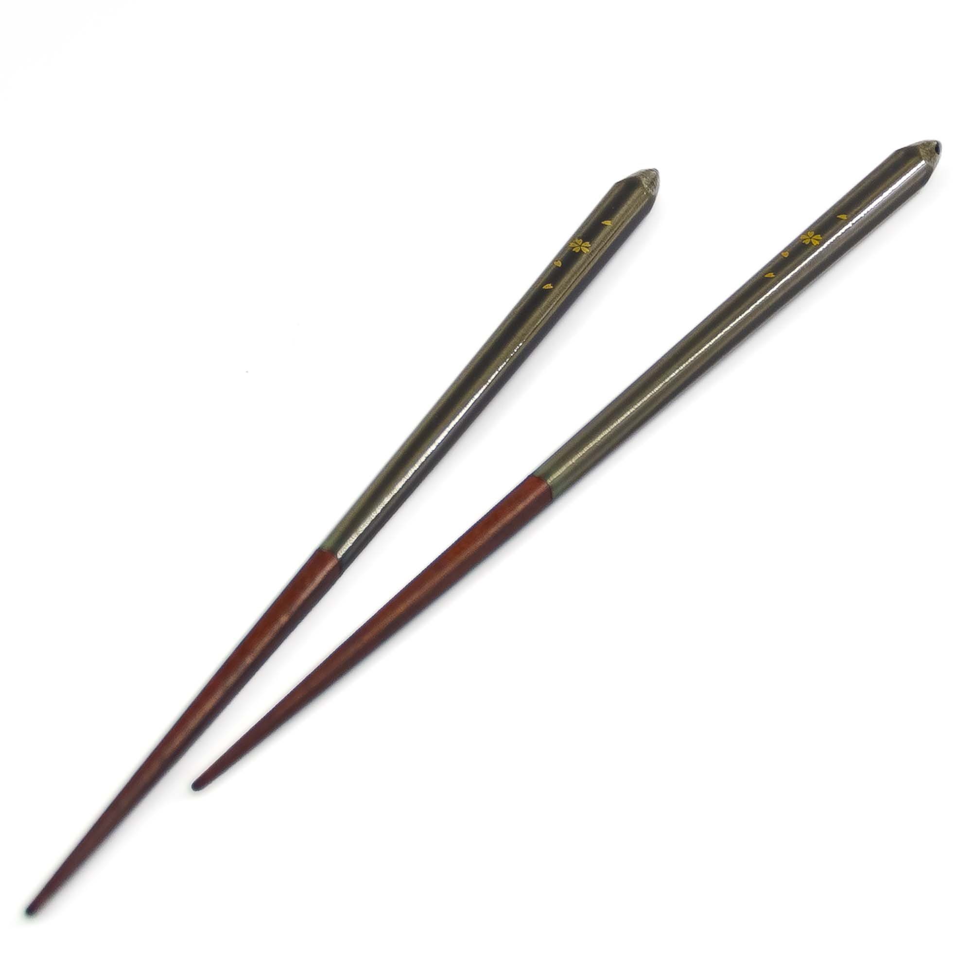 Essstäbchen SAKURA Hashi Essstäbchen Grün Rotbraun Gold