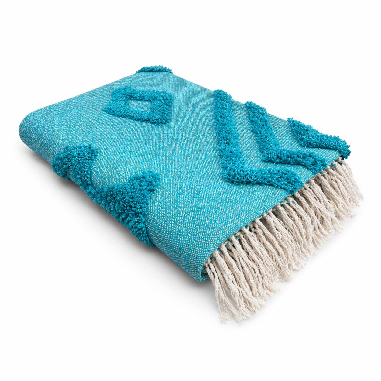 Wohndecke Winter Kuscheldecke mit Fransen » Ibiza Style Wolldecke, VewoTex, 100% Baumwolle » Wohndecke im Boho Style » Couchdecke 130x170cm