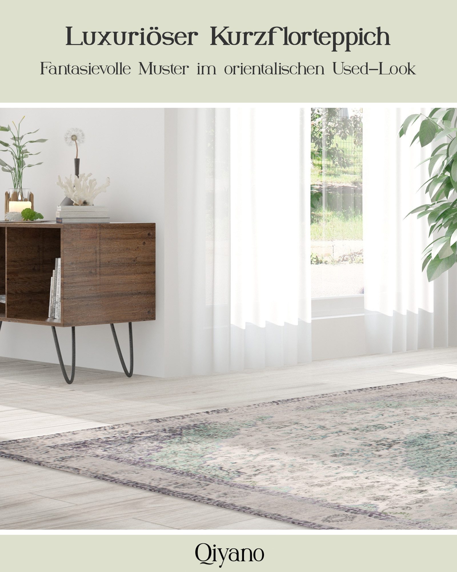 Qiyano Teppich Kurzflorteppich Hikina 200 Beige günstig online kaufen