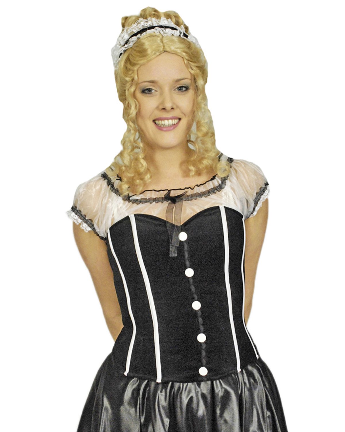 CHAKS Kostüm Zimmermädchen Kostüm für Damen, Mit Korsage