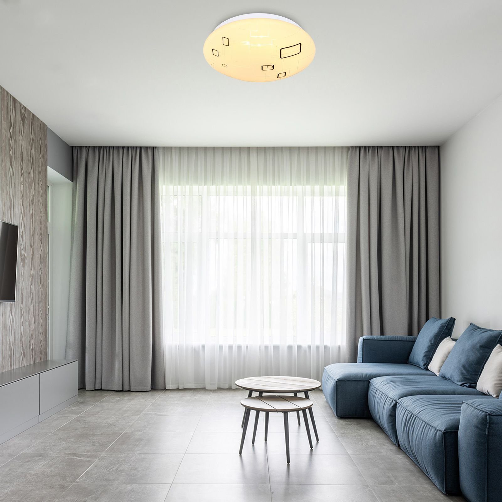 Globo Deckenleuchte 26 cm Deckenleuchte Flur Küche Bad Wohnzimmer LED Deckenlampe GLOBO