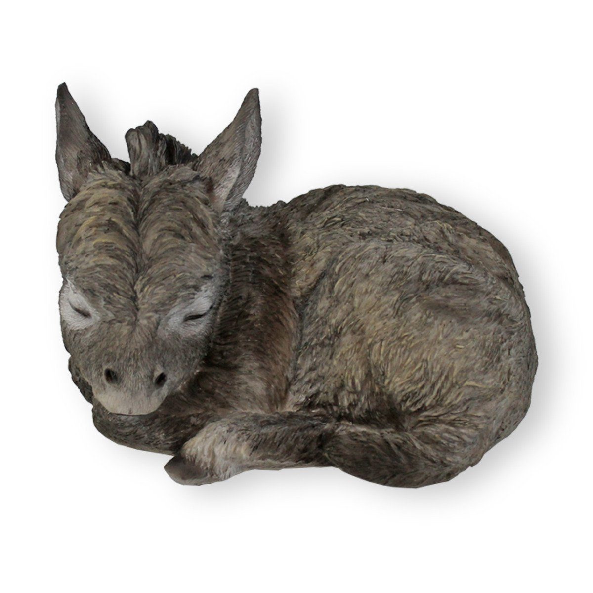 colourliving Tierfigur Esel Figur Wetterfest, Handbemalt, schlafend Filzfüsse Eselbaby, Deko Esel Tierfigur