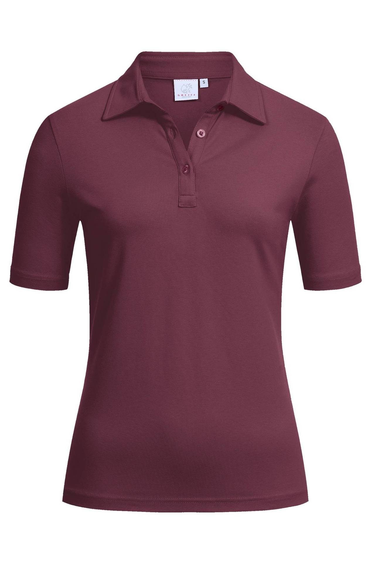 GREIFF Poloshirt Greiff SHIRTS Damen Poloshirt Kurzarm Kent Regular-Fit Burgund