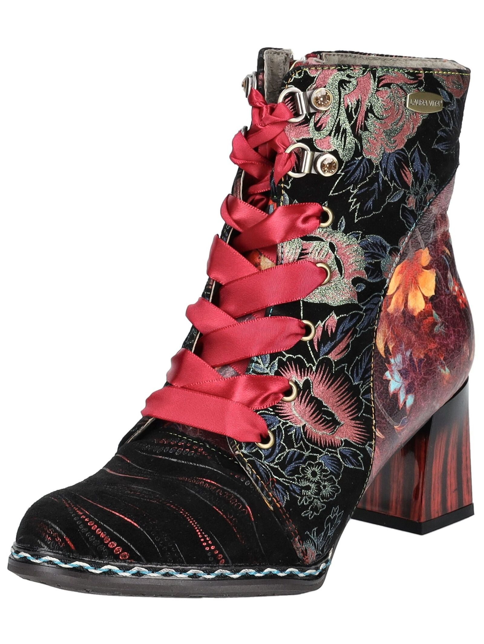LAURA VITA Stiefelette Leder/Textil Schnürstiefelette