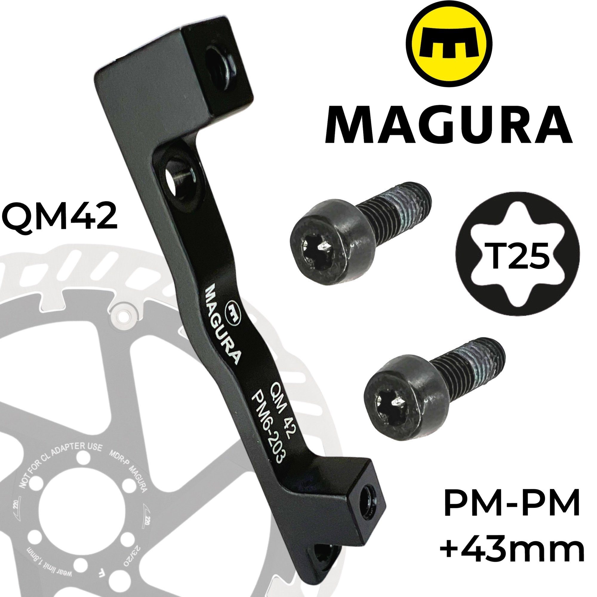 Magura Scheibenbremse Magura QM42 160-203 PM Bremsscheiben Adapter +43mm