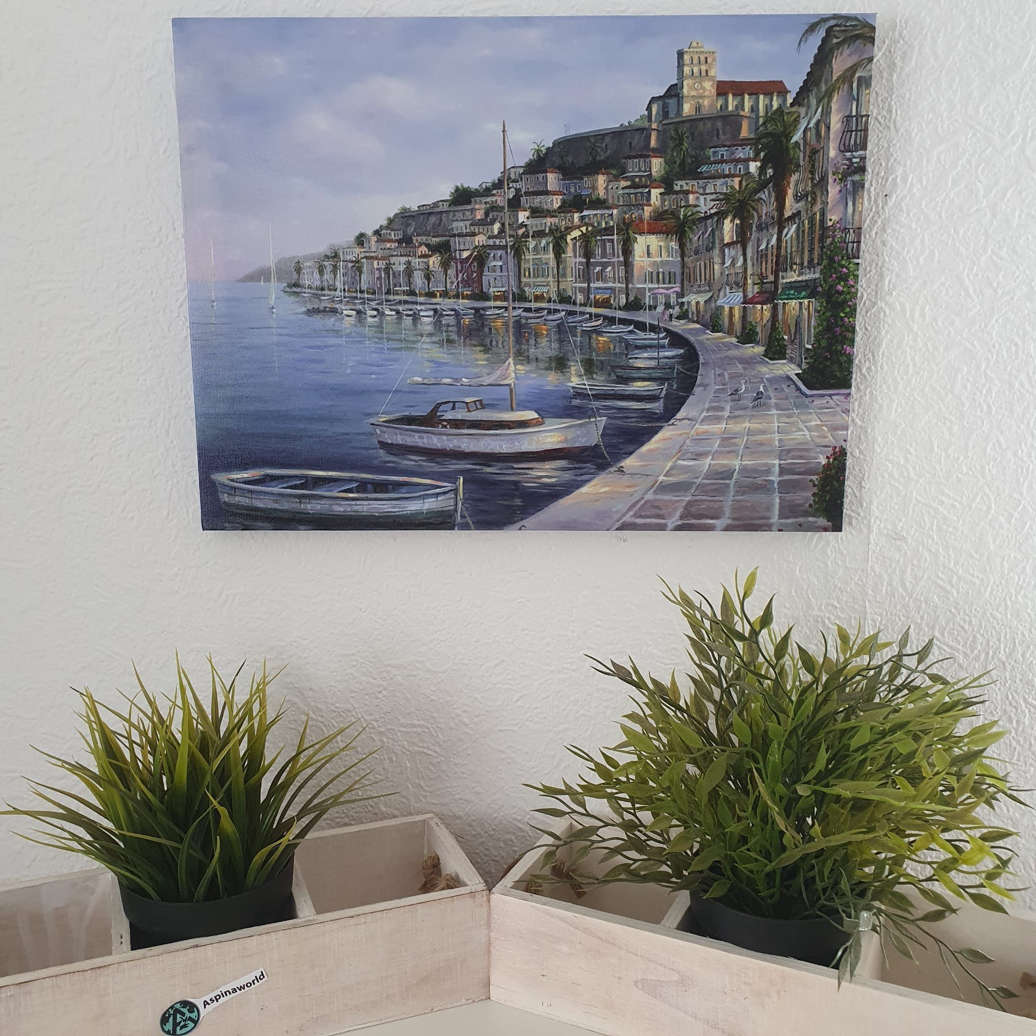 Wandbild LED Wandbild Stadt am blauen Meer 30 x 40 cm