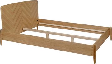 Woodman Massivholzbett Farsta 1, im skandinavischen Design, Holzfurnier aus Eiche