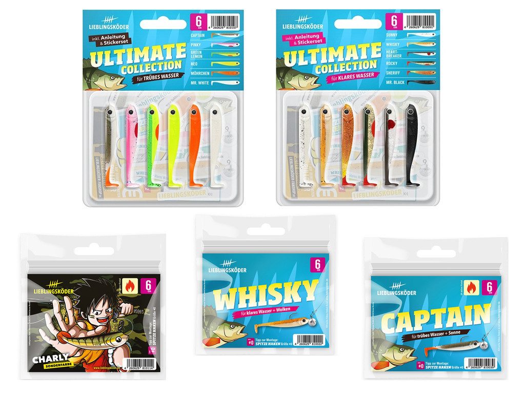 Lieblingsköder Kunstköder Lieblingsköder 6 cm - Barsch - großes Starter-Set, (großes Starterset 6 cm, 1-St. Einsteigerset), Effektiver Lauf, Exzellente Verarbeitung