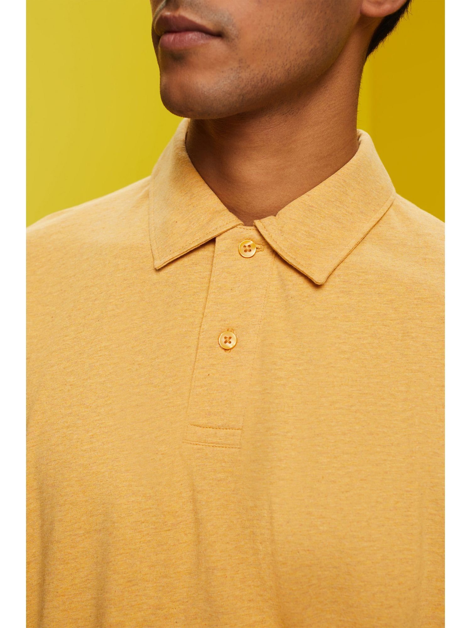 Esprit Poloshirt Hemd mit Baumwolljersey SUNFLOWER Polokragen YELLOW aus