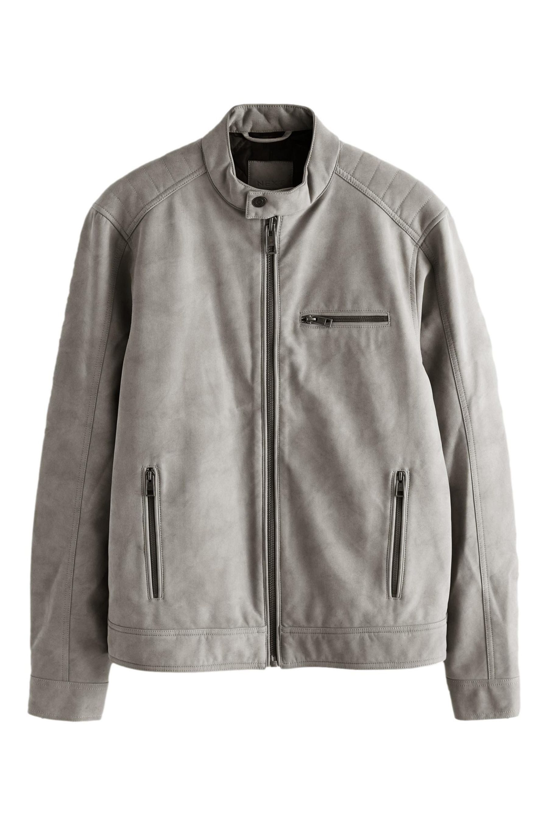 Hemdjacke Racer-Jacke aus imitiertem Nubukleder