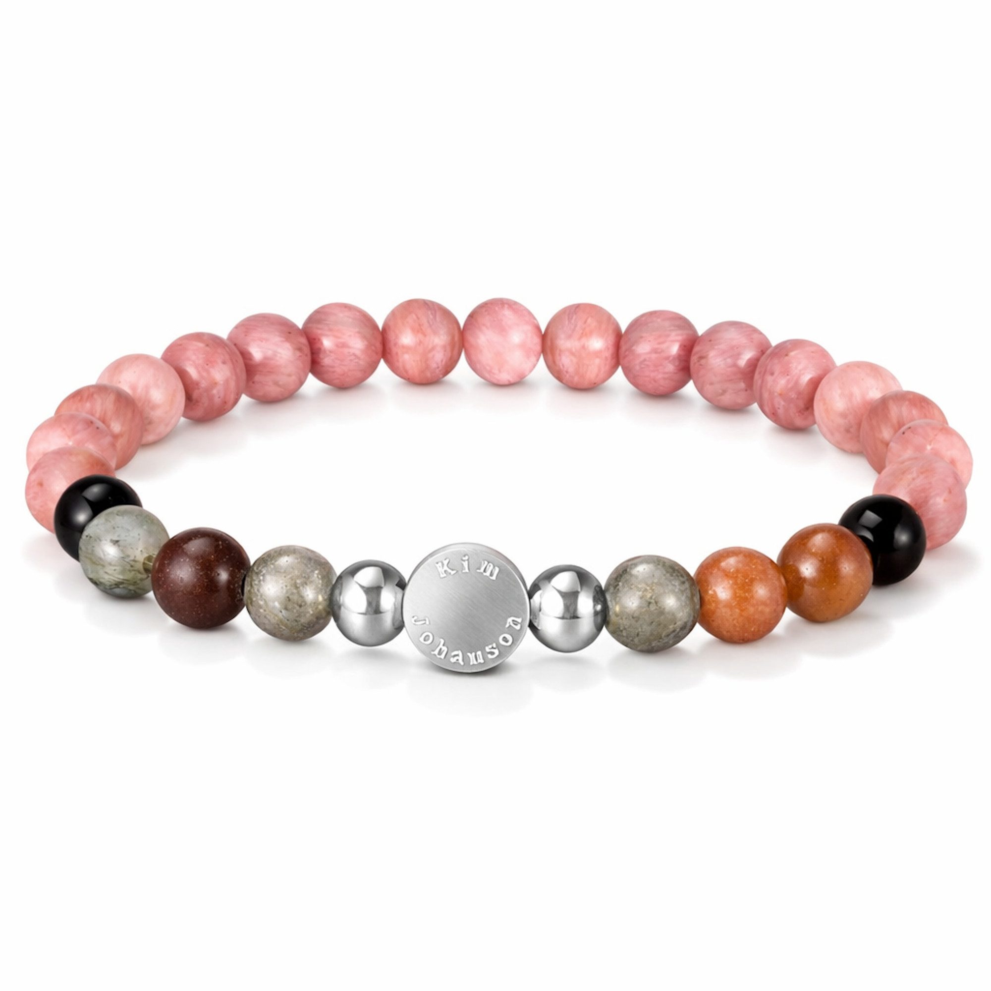 Kim Johanson Armband Flow (1-tlg), mit Natursteinen und Edelstahl