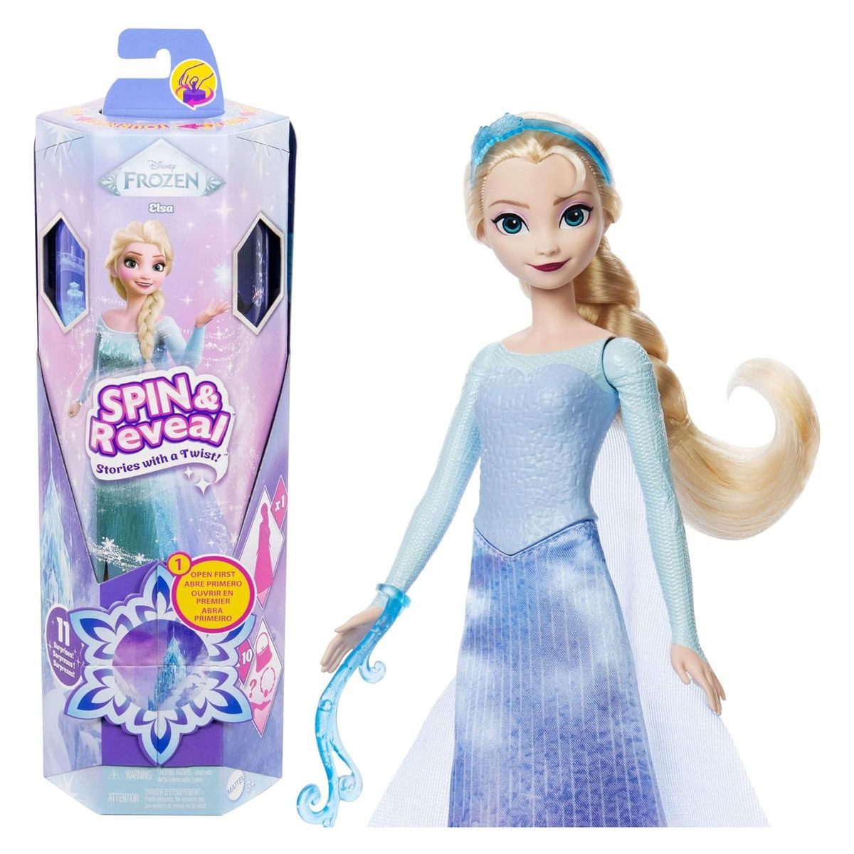 Mattel® Anziehpuppe Mattel JBG59 - Disney Frozen - Spin & Reveal - Puppe+Überraschungen