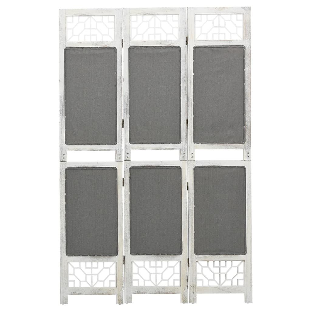 furnicato Raumteiler Eleganter 3-teiliger Paravent 105x165 cm in Grau und Weiß, 1-tlg., Klappbarer Raumteiler aus Massivholz für Schlafzimmer und Wohnzimmer