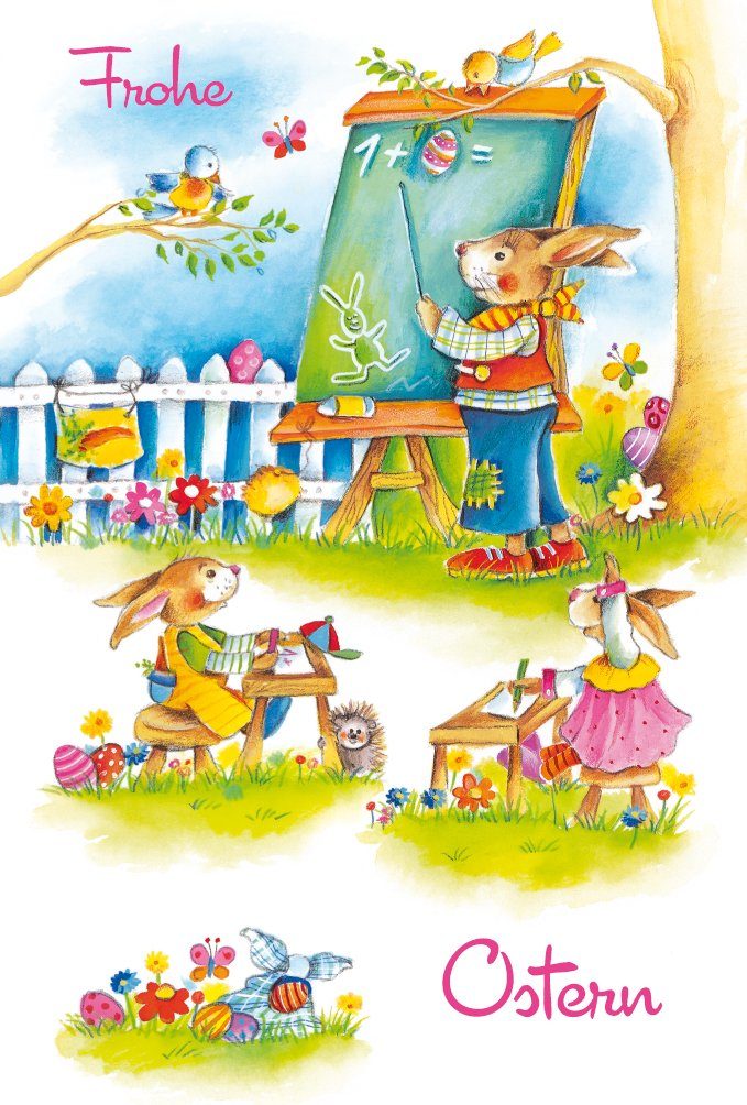 Grußkarten Ostern - Glückwunschkarte im Format 11,5 x 17 cm mit Briefumschlag