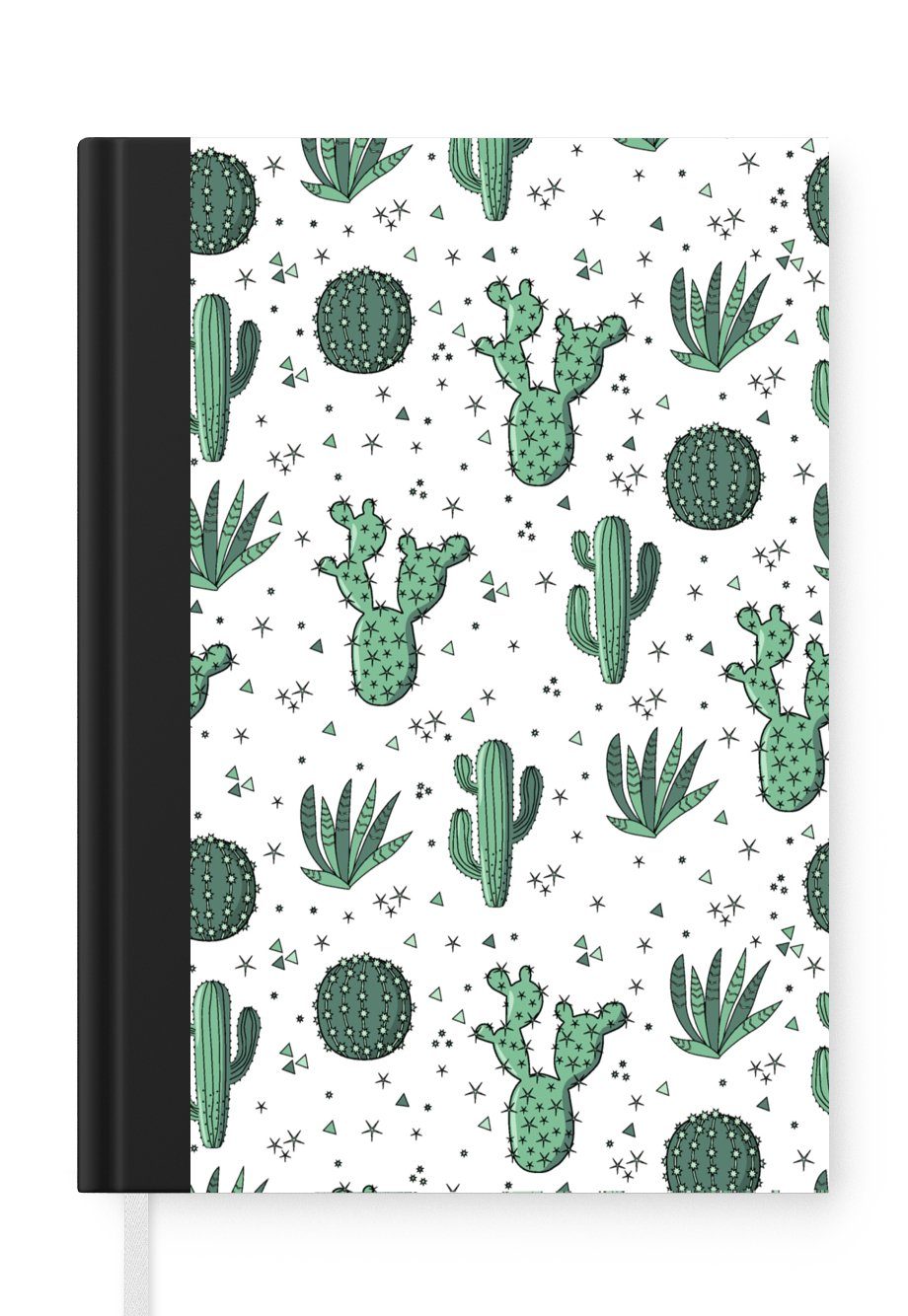 MuchoWow Notizbuch Muster - Kaktus - Pflanzen - Sukkulenten, Journal, Merkzettel, Tagebuch, Notizheft, A5, 98 Seiten, Haushaltsbuch