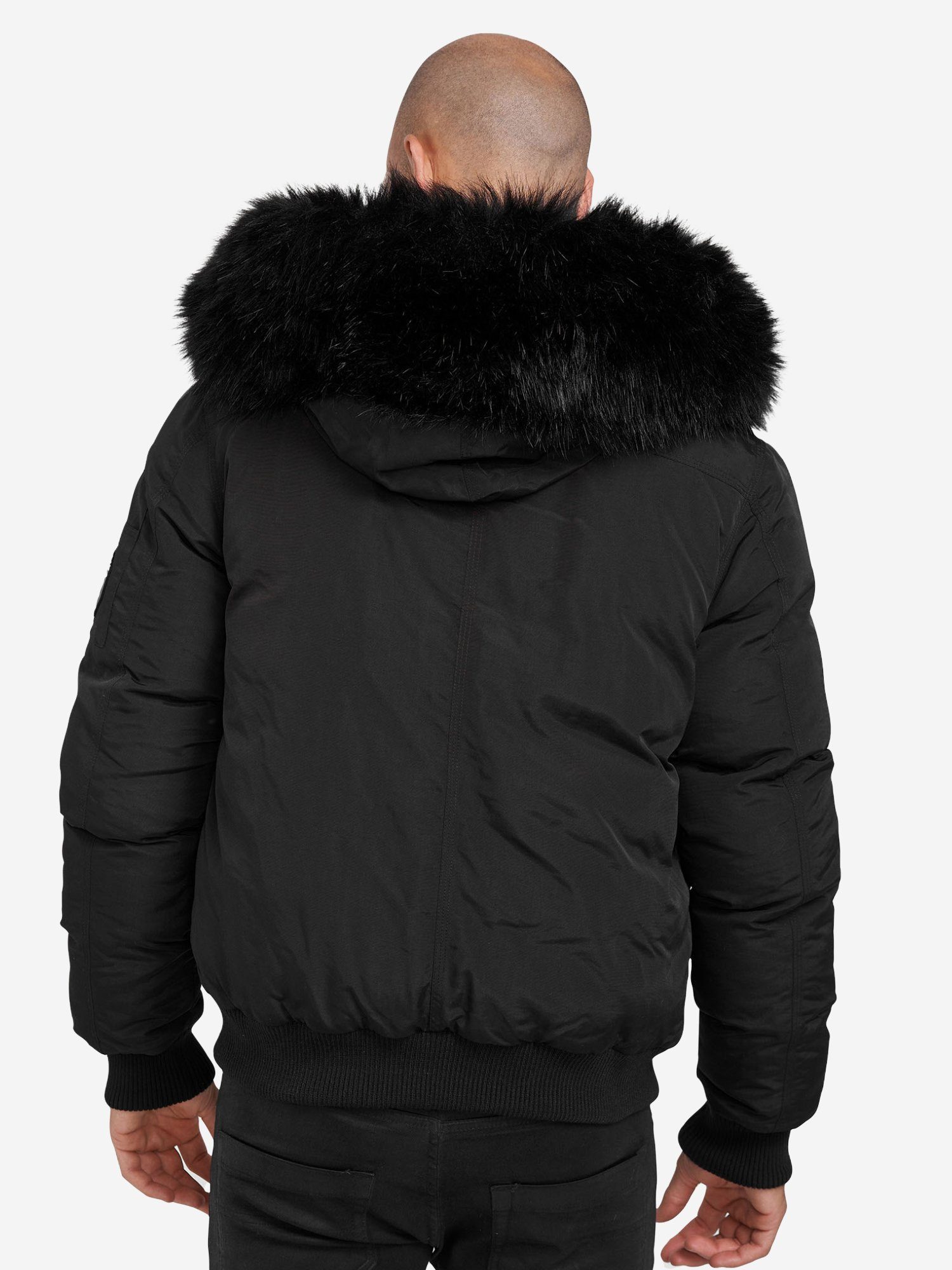 trueprodigy Bomberjacke Noah Kapuze mit Fellimitat