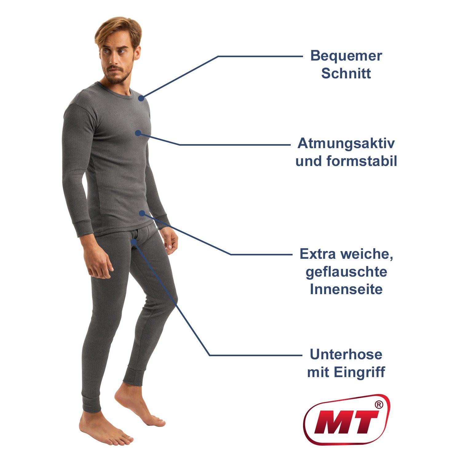 MT Funktionshemd Herren Ski- Thermo Unterhemd Light - Langarm Thermowäsche – Bild 3 von 4