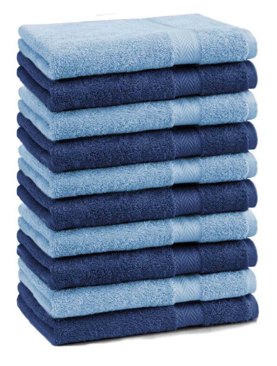 Gästehandtücher Gästehandtücher 30x50 Betz Farbe dunkelblau cm Gästetuch-Set Stück Baumwolle 10 hellblau, und 100% Premium 100% (10-St) Baumwolle