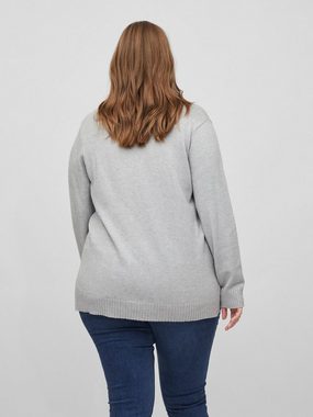 Vila Strickpullover Plus Size Strickpullover Basic V-Neck VIRIL 6180 in Grau-2