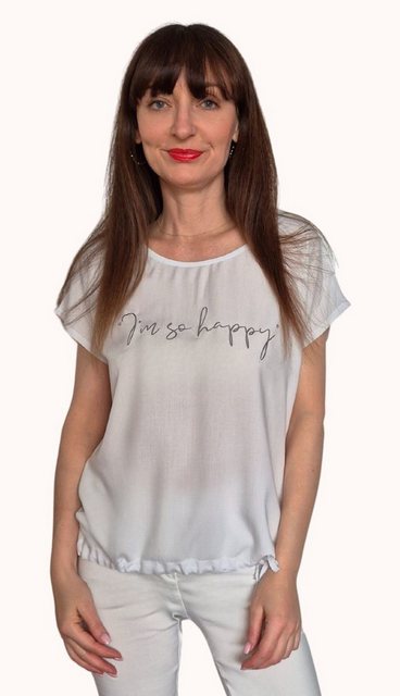 Estefania for woman Blusenshirt 194-1344, " I´m so happy " mit Metallic Pri günstig online kaufen