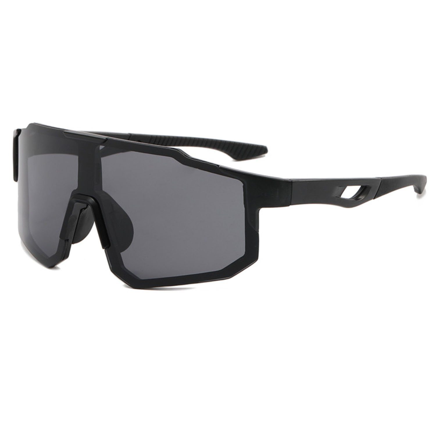 MAGICSHE Fahrradbrille Fahrradbrillen für Herren und Damen, Sport-Sonnenbrillen, Windschutzscheibe, UV-beständige und klare Sicht Brille Schwarzer Rahmen und grauer Fleck
