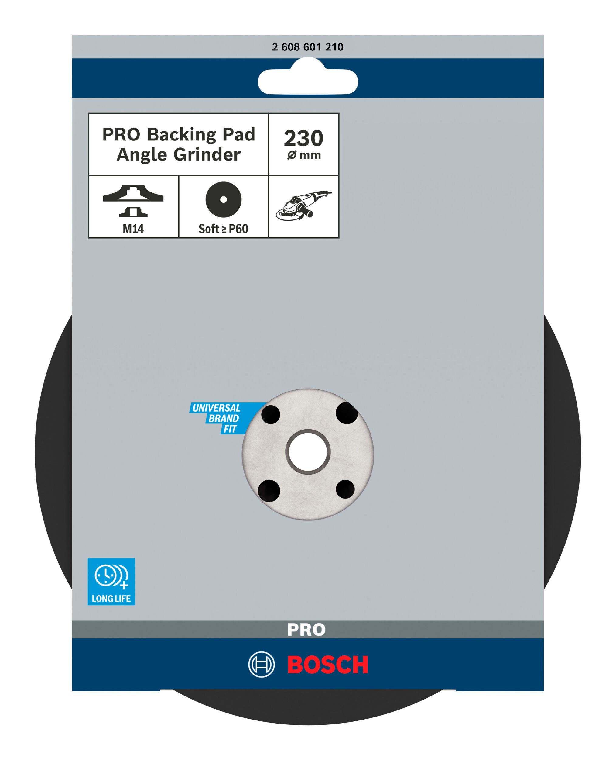 BOSCH Stützteller Pro Backing Pad, ø 230 mm, Backing Pad weich, M14, weich