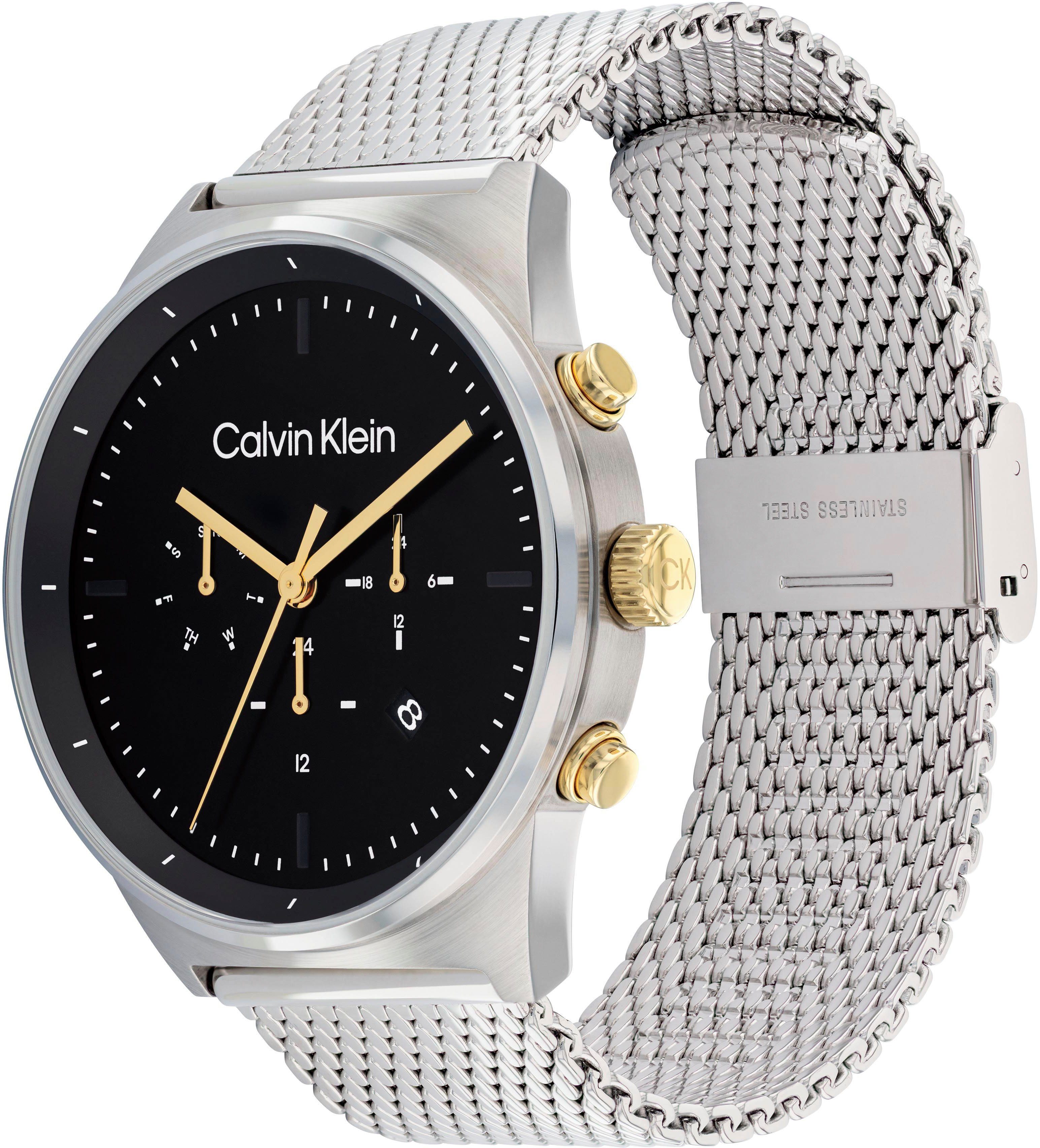 Calvin Klein Multifunktionsuhr TIMELESS 25200296, Quarzuhr, Armbanduhr, Herrenuhr, Datum, Edelstahlarmband
