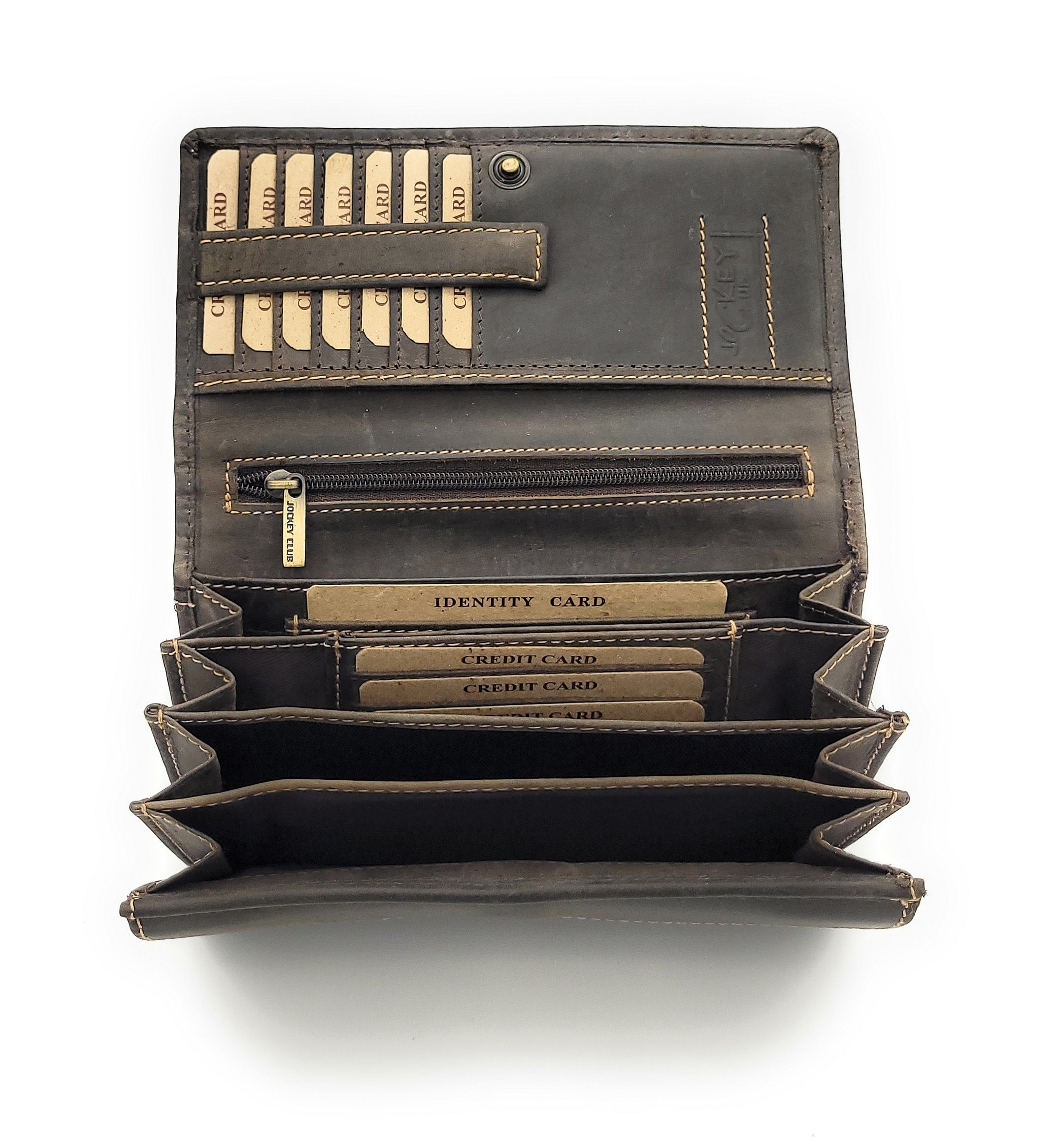 JOCKEY CLUB Geldbörse echt Leder Damen Portemonnaie mit RFID Schutz vintage günstig online kaufen