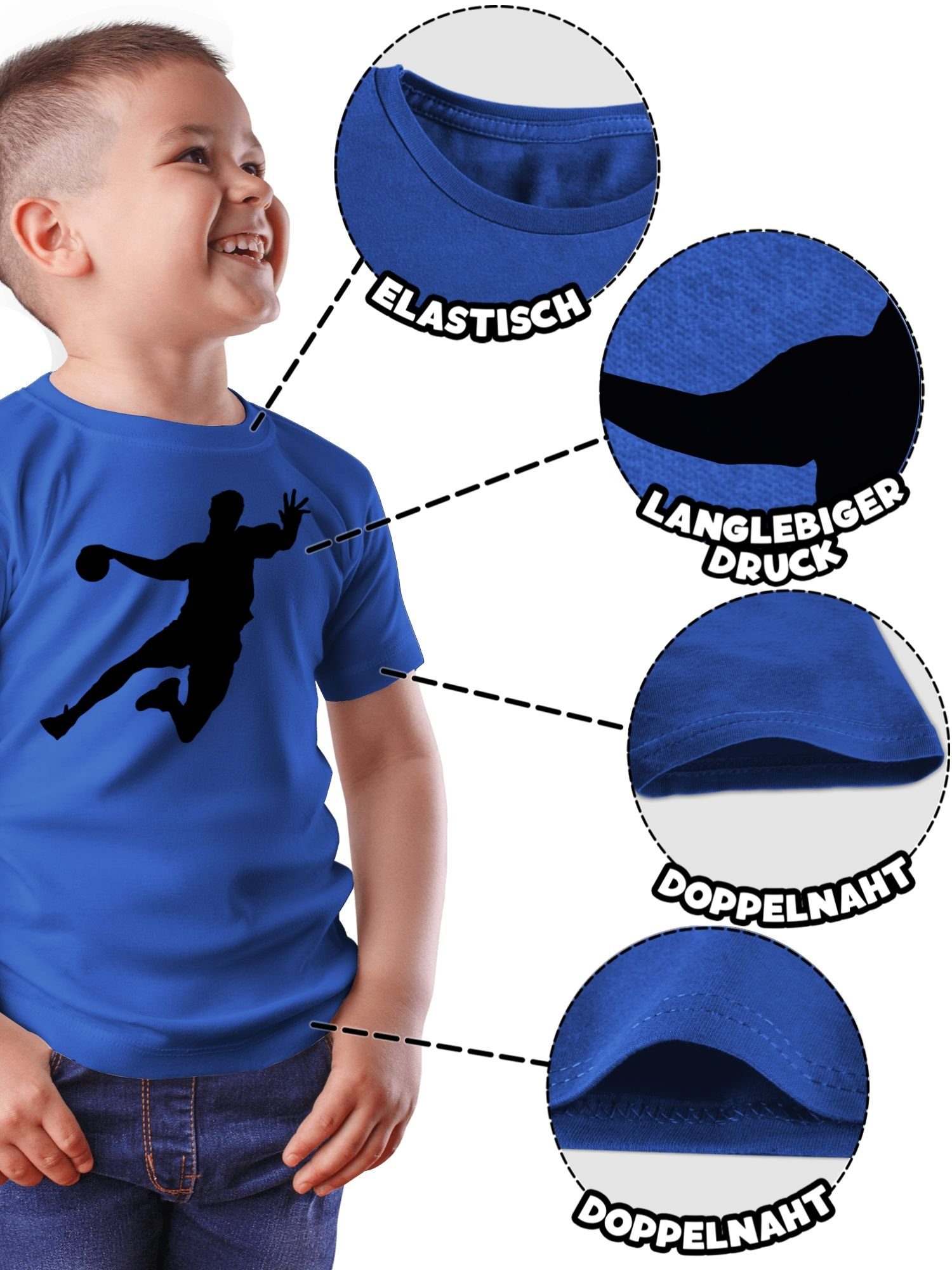 Shirtracer T-Shirt Handballer Kinder 2 Sport Royalblau Kleidung