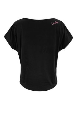 Winshape Oversize-Shirt MCT002 ultra leicht mit Neon pinkem Glitzer-Aufdruck