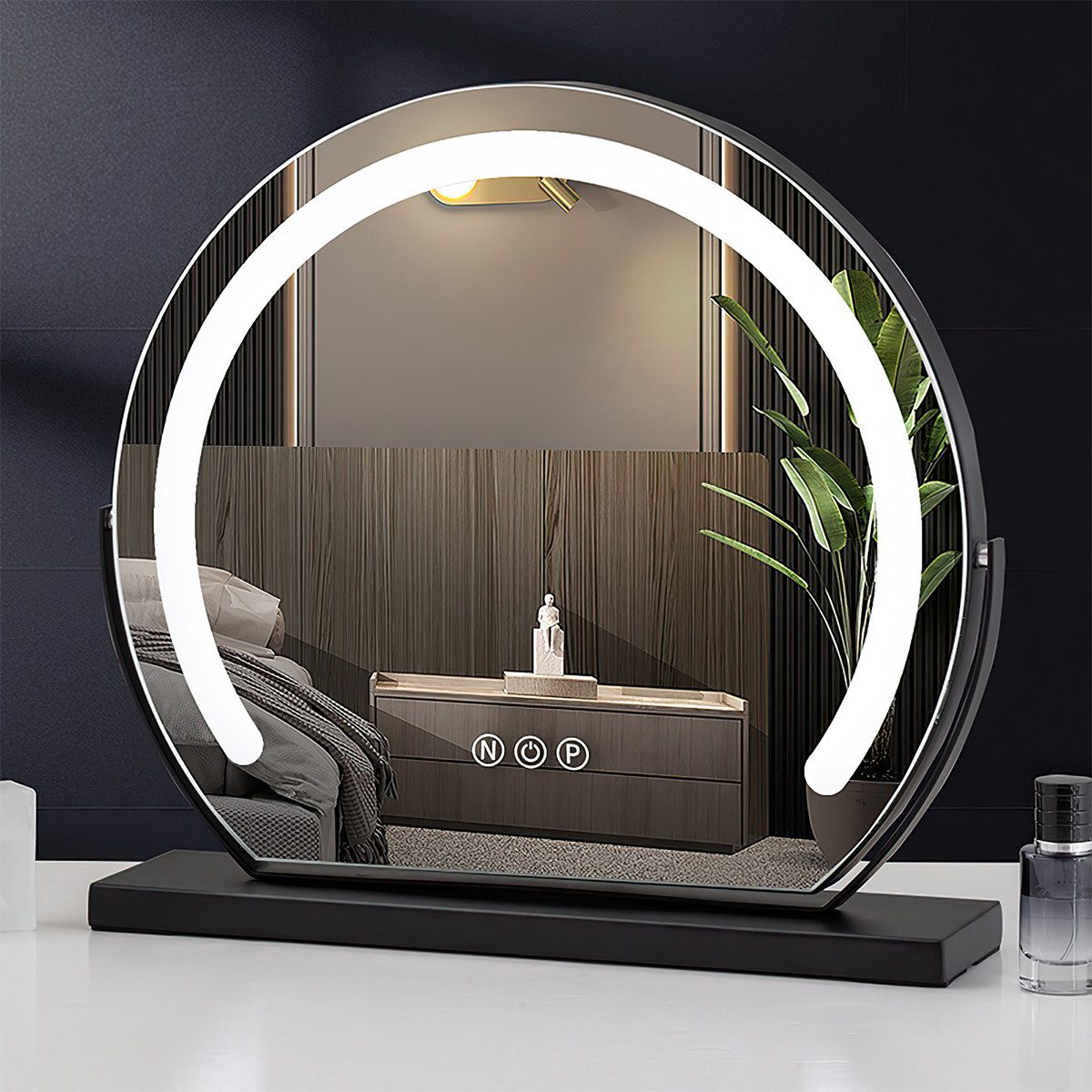 DOPWii Kosmetikspiegel LED-Lichtspiegel,Kosmetikspiegel,3 Lichtfarben Dimmbar,Touch-Steuerung