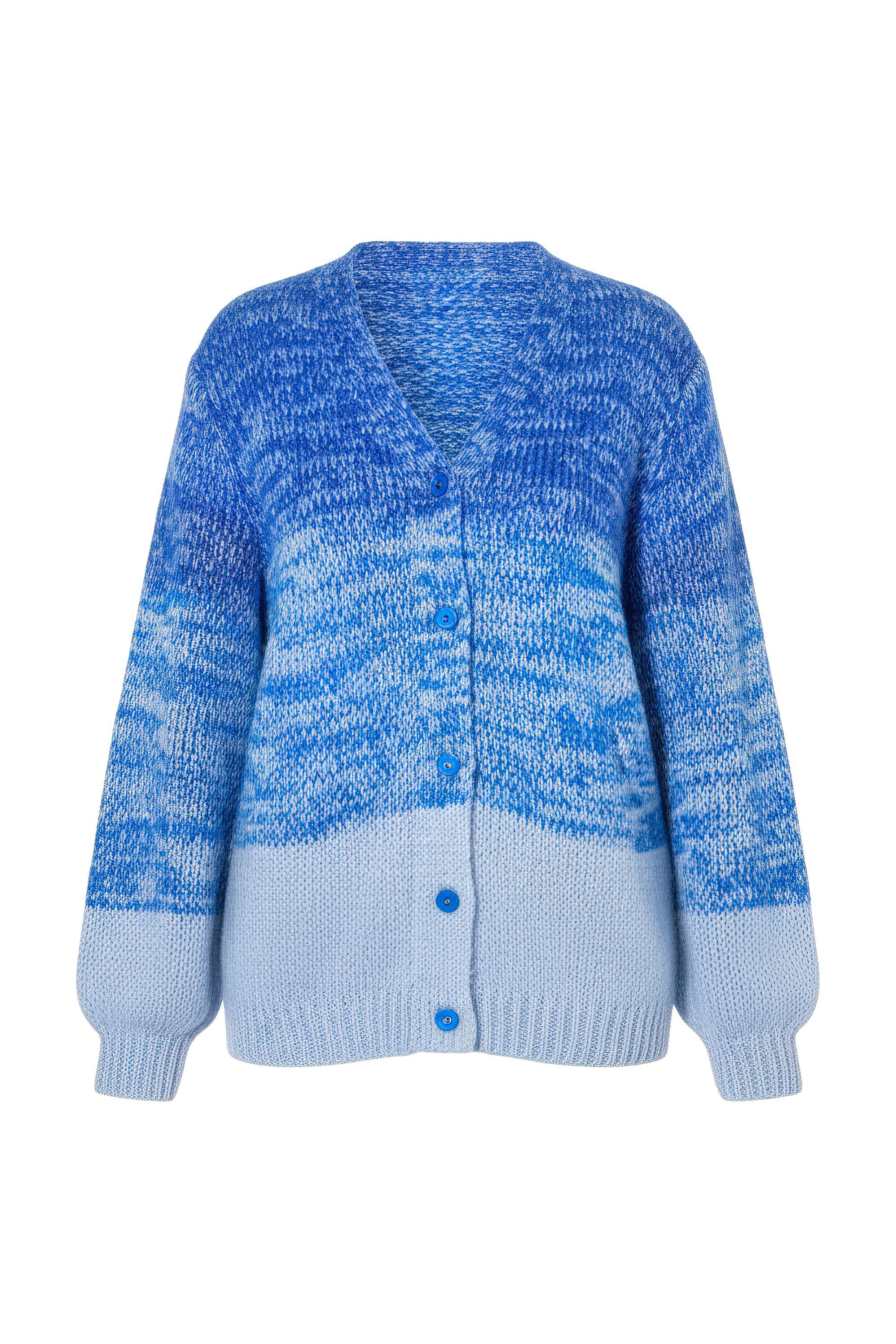 Strickjacke Strickjacke Straight Fit Melangestrick