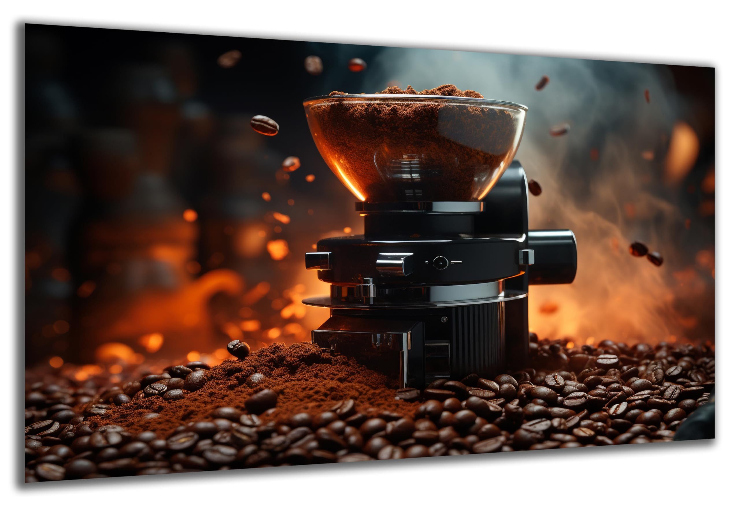 DARO Design Wandbild Kaffee Wandbilder Wand Deko Bilder Geschenk Modern Leinwandbild, (Kaffee-Mühle - Bild klein Küche Esszimmer Wohnzimmer Flur Einteilig Querformat Fotodruck Kaffee), 30x20 cm