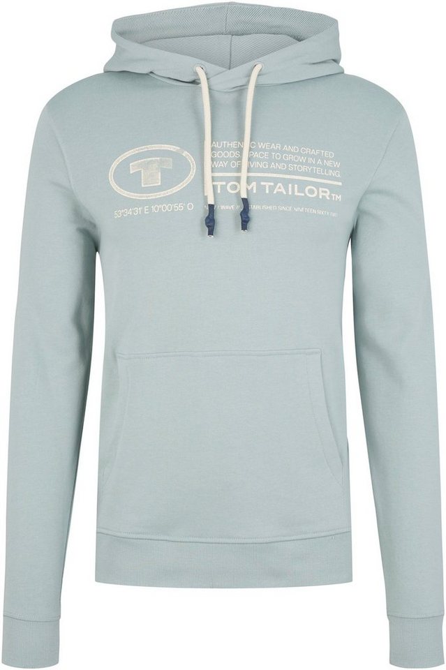 TOM TAILOR Kapuzensweatshirt mit Logo-Print, angenehmer Tragekomfort durch  reine Baumwolle