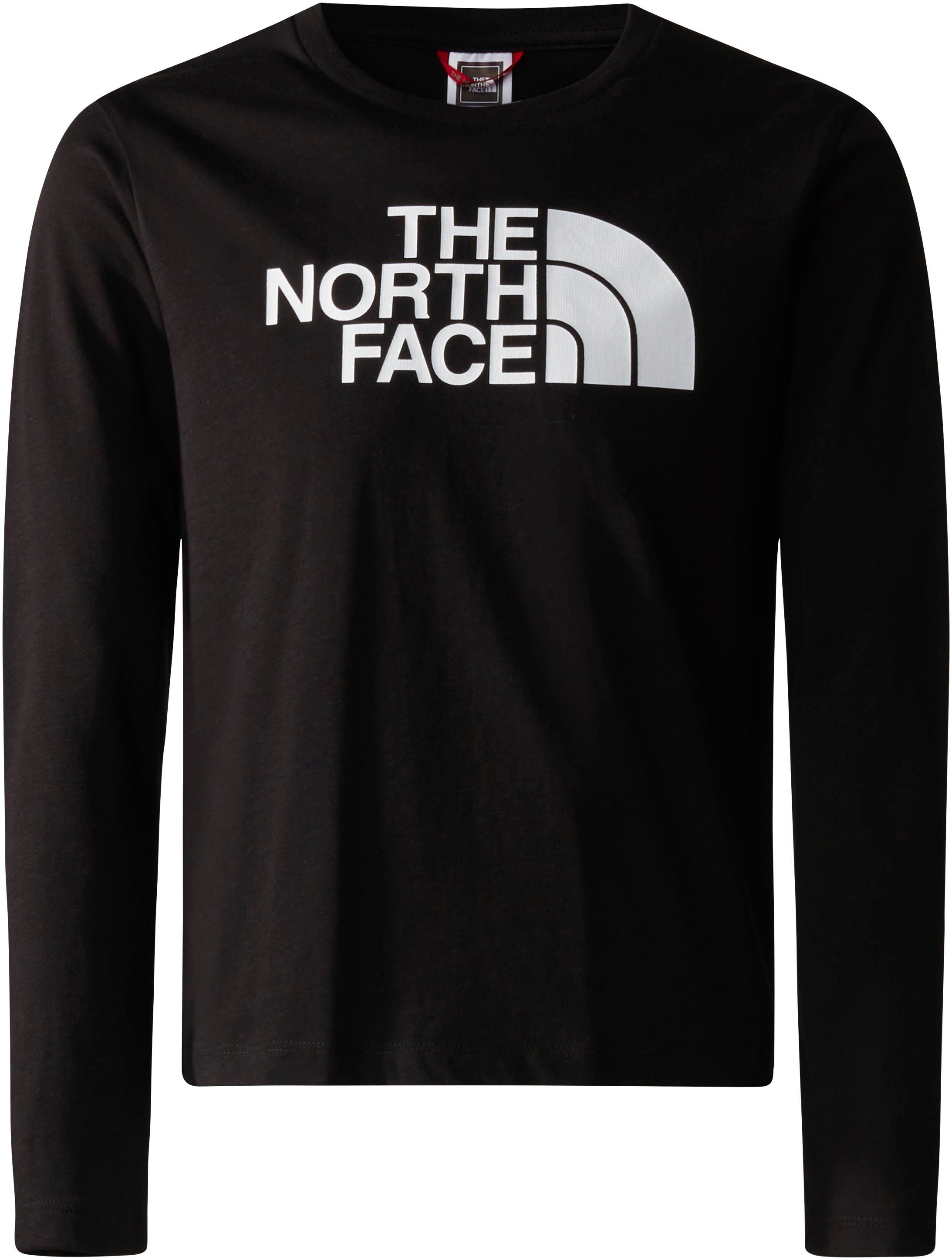 The North Face Langarmshirt TEEN Long Sleeve EASY TEE - für Kinder aus weicher, atmungsaktiver Baumwolle | Rundhalsshirts