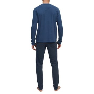 Marc O'Polo Schlafanzug Loungeset LS V-Neck (2 tlg) aus Bio-Baumwolle