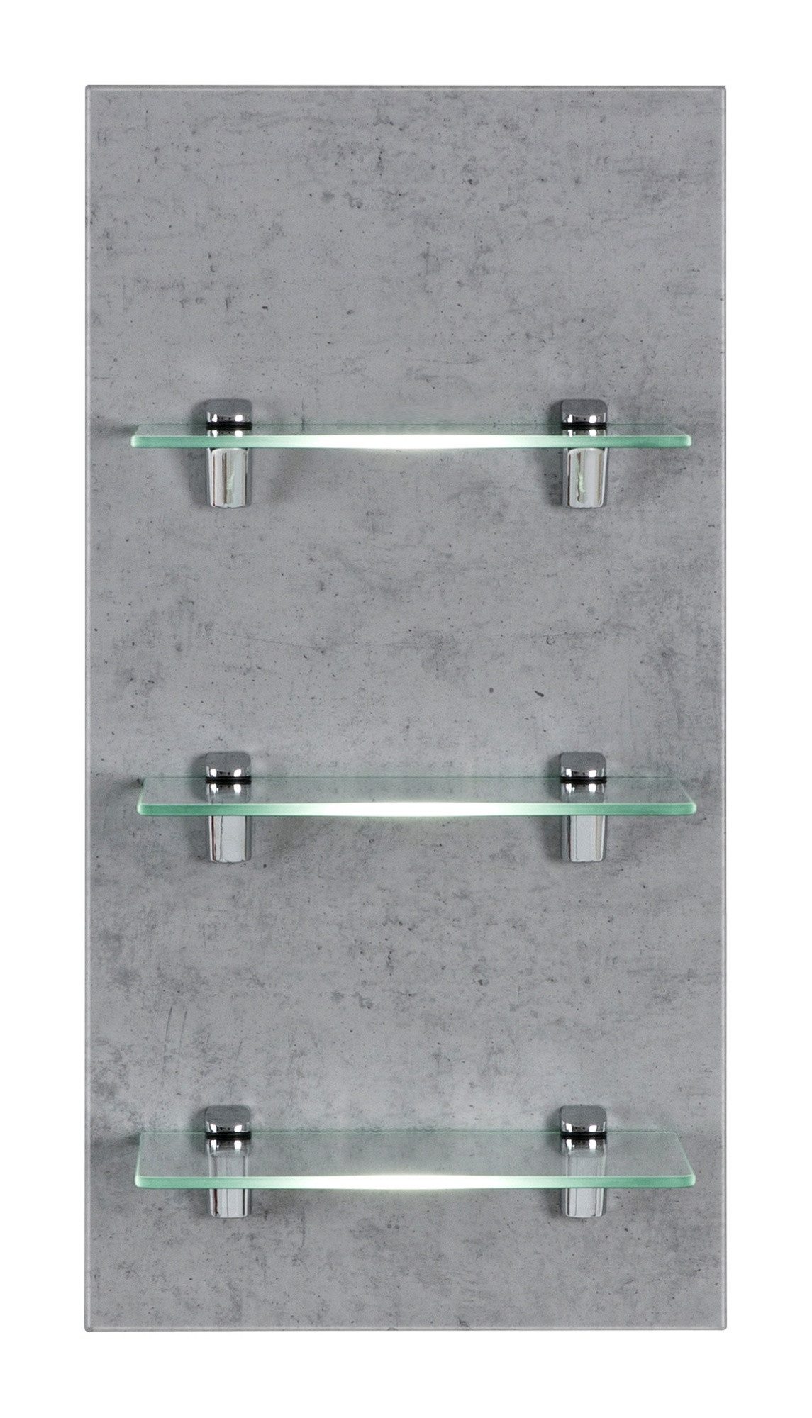 Magnolia Home Ablageregal Panel SANTINI Badregal beton mit 3 Glasablagen günstig online kaufen