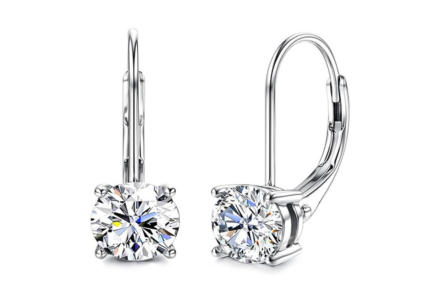 MOPUEA Paar Ohrhänger Moissanit Paar Ohrhänger 925 Silber Damen Elegant Glänzend (Schmuckset, 925 Silber Moissanit Hängeohrringe für Damen), Hypoallergen, glänzend, leicht, langlebig, hautfreundlich